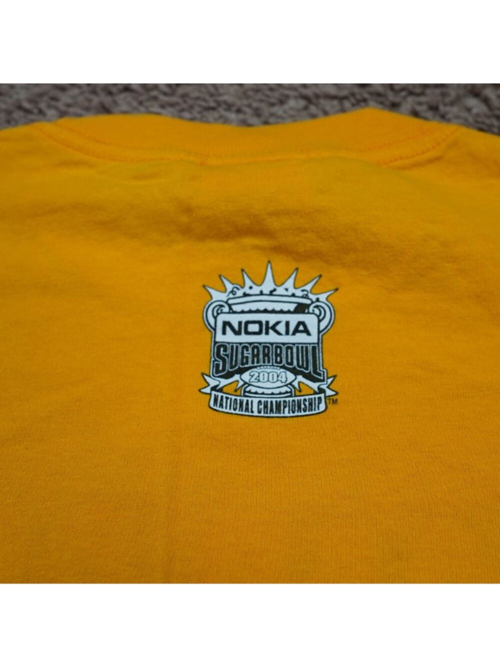 Y2K LSU Tigers Sugar Bowl 2004 T Shirt Mens M Yellow Nokia National Championship - Picture 4 of 9
